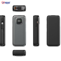 Chargeur portable personnalisé avec écran numérique, charge rapide 35W, 10000mAh, batterie externe pour ordinateur portable avec 2 câbles pour téléphone portable