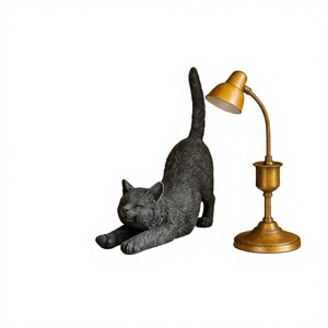 Estatua de Gato Yoga Estirándose, Figura de Resina Zen de Gatito para Jardín, Decoración Exterior, Regalo Conmemorativo para Mascotas, Pintado a Mano, Gris - Product Image 3