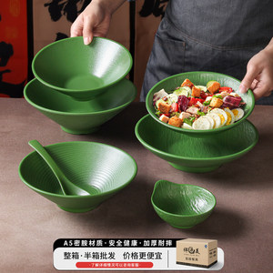 Xiangyuan <b>melamine</b> tableware <b>plates</b>, commercial green thickened round <b>plates</b>, hotel hot pot buffet plating, restaurant serving - Product Image 3