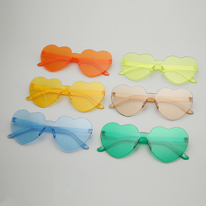 Lindas gafas de sol de corazón de melocoton sin <span class=keywords><strong>marco</strong></span> gafas de fiesta de corazón de Playa de verano gafas de sol de mujer - Product Image 6