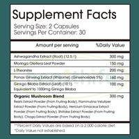 Healthife OEM, fabricant de marques privées, fournit des capsules de formule 10 en 1 à base d'ashwagandha et de champignons.