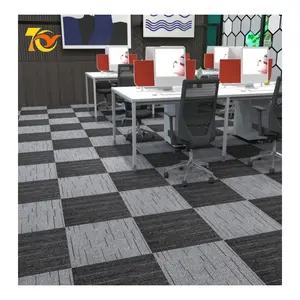 High Quality Office Square Carpet Tiles Bitumen Backing 50*50/25*100 Wall To Wall Commercial Carpet Tiles