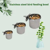 Mangeoire automatique pour perroquet en acier inoxydable, bol suspendu pour cage à oiseaux, fournitures pour oiseaux, mangeoire à oiseaux de haute qualité