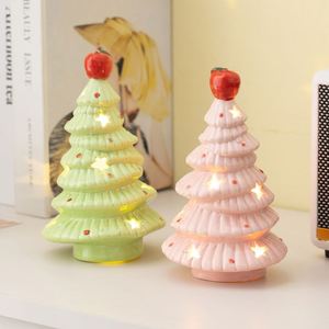 Lampe de nuit en céramique translucide avec fruits et étoiles de Noël - Cadeau idéal pour la décoration des fêtes - Product Image 1