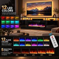 OEM ODM Perapian Listrik Hemat Energi 30 Inci dengan Dudukan TV, 12 Warna Api yang Dapat Disesuaikan, Remote Control untuk Rumah dan Hotel