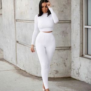 Custom Two Piece Ladies <b>Tracksuit</b> Sweatsuit Set 2 Piece Crop Top Track Sweat Suit Set for <b>Women</b> - Product Image 1