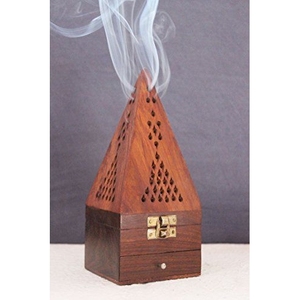 Wooden Bakhoor Burner Decorative <b>Incense</b> <b>Holder</b> with Smoke Vent Traditional Aromatherapy Burner for Home Office Meditation Decor - Product Image 1
