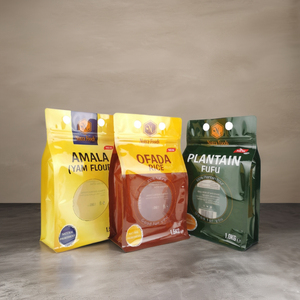 Étiquette personnalisée fond plat 1.5kg pochette de farine d'igname feuille d'aluminium emballage alimentaire sac à fermeture éclair en plastique sucre de manioc nouilles alimentaires pour animaux de compagnie - Product Image 3