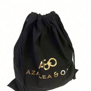 Sac à cordon personnalisé en coton noir de grande taille, sacs à main de luxe, produits en cuir, housse de protection pour chaussures, vêtements et chapeaux - Product Image 1