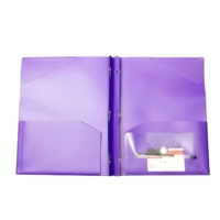 Carpeta de Presentación Morada Tamaño Carta A4 de UNUS Factory Promotion, 3 Anillas Metálicas, Plástico PP Impermeable de 0.18mm de Grosor