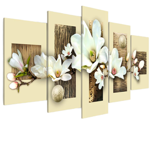 Impresión Digital de Flores Originales de 5 Piezas, Impresión Artística en Lienzo de Pintura al Óleo de 6 Colores, Decoración de Pared para Sala de Estar Interior - Product Image 3