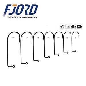 Hameçons forgés en nickel noir à 90 degrés pour leurres de pêche en eau douce et en eau salée - Product Image 1