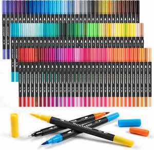 Stylos marqueurs à double embout 60 100 120 couleurs, marqueurs à pointe fine Bonvan 0,4 avec tube en forme de tambour - Product Image 2