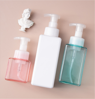 Flacon pompe plat en PETG de 250 ml et 450 ml pour mousse et émulsion, idéal pour sérum, lotion, nettoyant visage, savon pour les mains et autres cosmétiques