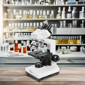 XSZ-107BN tıbbi laboratuvar biyolojik mikroskop kullanım için 4X 10X 40X optik dürbün mikroskop - Product Image 2