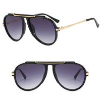 Lunettes de soleil rétro DL Pilot à monture simple - Protection UV400, monture intégrale, unisexe, pour adultes, idéales pour les voyages et la mode