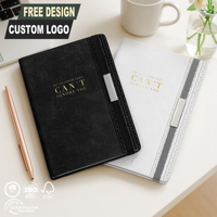 Planificateur budgétaire à couverture rigide en cuir PU A5, haute capacité de production, impression de logo personnalisée, articles cadeaux ODM OEM, carnet à boucle métallique