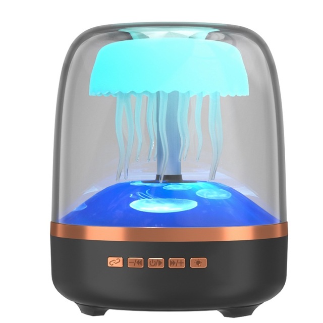 New Crystal Glass 4th Generation Creative Jellyfish RGB Light Desktop Subwoofer White Noise Speaker Gift Speaker