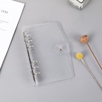 Classeur en PVC à feuilles mobiles transparent A4 A5 A6 A7 Planificateur à 6 anneaux Classeur budgétaire en PVC A6