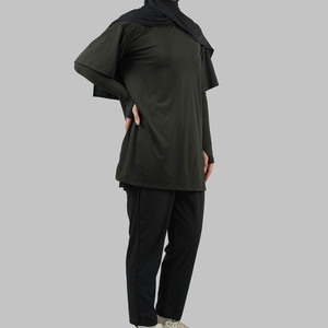 Hauts d'entraînement amples à manches longues pour femmes, respirants, légers, écologiques, grandes tailles, modestes, sportifs, musulmans, personnalisés OEM, tendance - Product Image 3