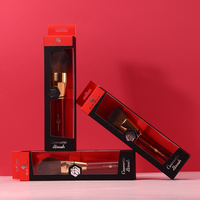 Ensemble de pinceaux de maquillage de qualité professionnelle, virole en cuivre doré et manche en bois, boîte d'emballage cosmétique de beauté