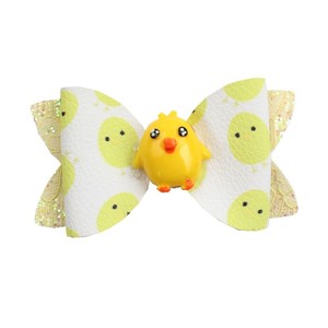 Niedliche Ostern Frühling Haars chleife <span class=keywords><strong>Clips</strong></span> Bunte Ei Küken Glitter Kinder Haarschmuck mit Band & Stoff für Partys - Product Image 4
