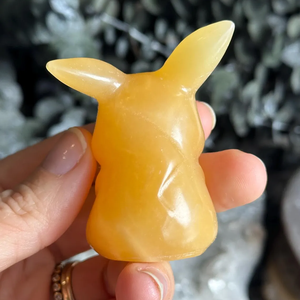 Vente en gros de sculptures en cristal naturel de guérison, cristal de calcite orange Pikachu, artisanat en cristal, souvenir - Product Image 5