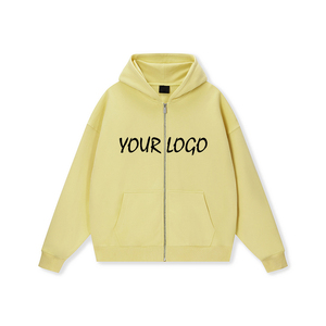 Oversized <b>Hoodie</b> Vintage Washed Drop Shoulder Jacket Kangaroo <b>Pocket</b> Blank <b>Zip</b> Custom Logo Casual Streetwear Wholesale - Product Image 6