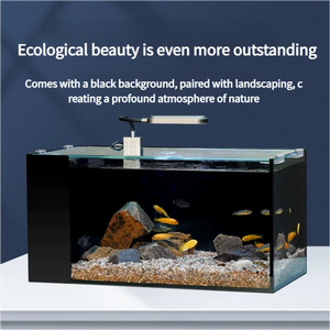맞춤형 어항 스트림 울트라 화이트 유리 조경 탱크 홈 중소 데스크탑 어항 통합 필터 - Product Image 5