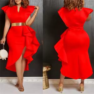 Vestidos Casuales de Fiesta con Volantes y Cinturón Estilo Bohemio 2025 para Mujer, Diseño Elegante con Parches, Cintura Elástica, Verano Invierno - Product Image 4