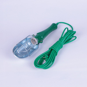 ไฟทำงานแบบพกพาสีเขียวพร้อมฝาเหล็กและสายไฟ 220V AC หลอดไส้สำหรับซ่อมยานยนต์และไฟส่องสว่างเครื่องมือกล - Product Image 1