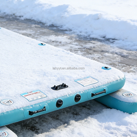 Hailebao Plateforme flottante gonflable portable en PVC pour ski nautique, pont flottant brossé, bateau de pêche, tapis pneumatique 300x200x15cm Fabriqué à Anhui Pour tous les âges