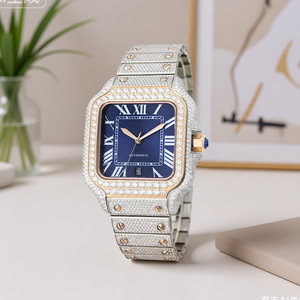 OEM Luxury Carter Style Iced Out Moissanite Watch Pass Diamond Tester Gold Rose Gold Silver IP Plated Stainless Steel <b>Bracelet</b> - Product Image 6
