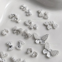 Accessoires pour nail art en alliage ABS et verre nacré Paso Sico – Motifs nœud, cœur, note de musique – Tendance, luxe léger, lot de 10 pièces DIY