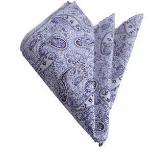 ชุดสูทผ้าฝ้ายพิมพ์ลาย Paisley สีน้ำเงินกรมท่ากาแฟสีขาว - Product Image 2
