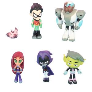 Lot de 6 figurines décoratives de dessins animés, modèles de jouets en vinyle, Titans Land, pour décoration de gâteaux - Product Image 4