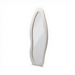 Luxury Modern Wood <strong>Rectangle</strong> Ivory <strong>White</strong> 60 X 160 cm Full Length Velvet Wall <strong>Mirror</strong> - Product Image 3