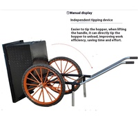 Chariot à roues pleines en acier inoxydable, chariot à deux roues à pousser à la main, plateforme pour usage industriel, construction, agriculture