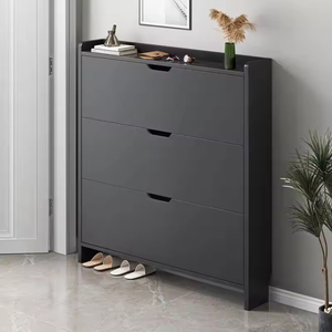 Factory Custom Large Capacity Modern Wooden Foldable 3-<b>Shelf</b> Space-Saving Durable Shoe Storage Cabinet for Home <b>Outdoor</b> Foyer - Product Image 1