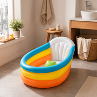 Baignoire gonflable portable en PVC pour bébé, ovale et colorée, idéale pour la maison – Meilleure vente