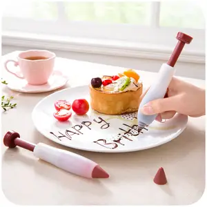 Küche Schreibstift Kuchen Werkzeuge DIY Gebäck Keks Dekorieren Creme Spritze Stift Silikon Kuchen Stift für Gebäck