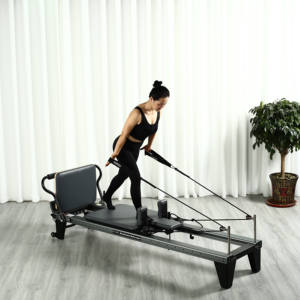 Máquina de <span class=keywords><strong>Pilates</strong></span> Reformer de Aleación de Aluminio para Entrenamiento Profesional en Estudio con Estructura de Base Central y Movimiento de Riel Suave - Product Image 5