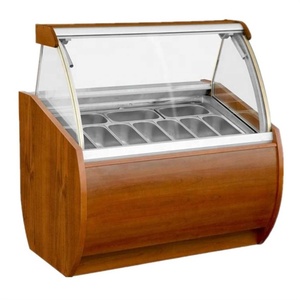 10 sartenes refrigeración por aire comercial usado Gelato Hard Ice Cream Display Freezer Case a la venta - Product Image 3