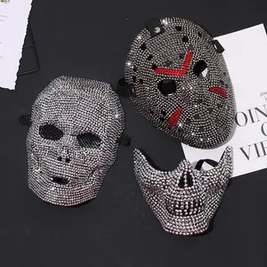 Strass de luxe bling masque bricolage mascarade fête Halloween effrayant masque décoratif