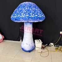 Modèle gonflable de champignon bleu, ballon gonflable personnalisé en forme de légume avec éclairage LED, champignon gonflable pour festival de musique/accessoire de scène