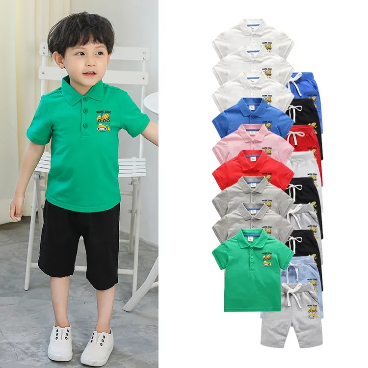 Custom Kids Boys Verão Two Piece Camisas Shorts Conjuntos Algodão Crianças Meninos Roupas Conjuntos crianças agasalho conjuntos
