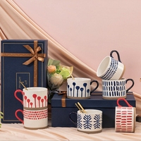 Ensemble de tasses de luxe légères, emballage boîte-cadeau et sac tasses à café en céramique emballage boîte-cadeau