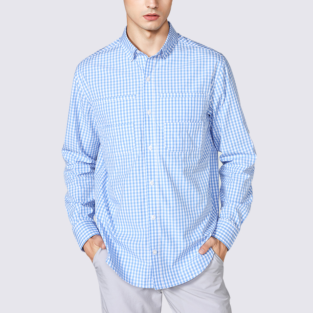 2022 OEM Custom Long Sleeve UPF 50 Outdoor Wear Fishing Button Down Shirt for Men