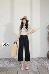 Jeans <span class=keywords><strong>de</strong></span> Cintura Alta <span class=keywords><strong>de</strong></span> Color Sólido Extra Grandes para <span class=keywords><strong>Mujer</strong></span>, Diseño Personalizable, Moda Vintage, Ecológicos, Lavado Ácido, Corte Recortado - Product Image 6