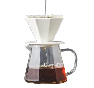 Certificado Westgreen: FCM, venta al por mayor, cafetera de goteo manual de vidrio de 600ml, servidor de goteo con tapa para compartir tetera - Product Image 2